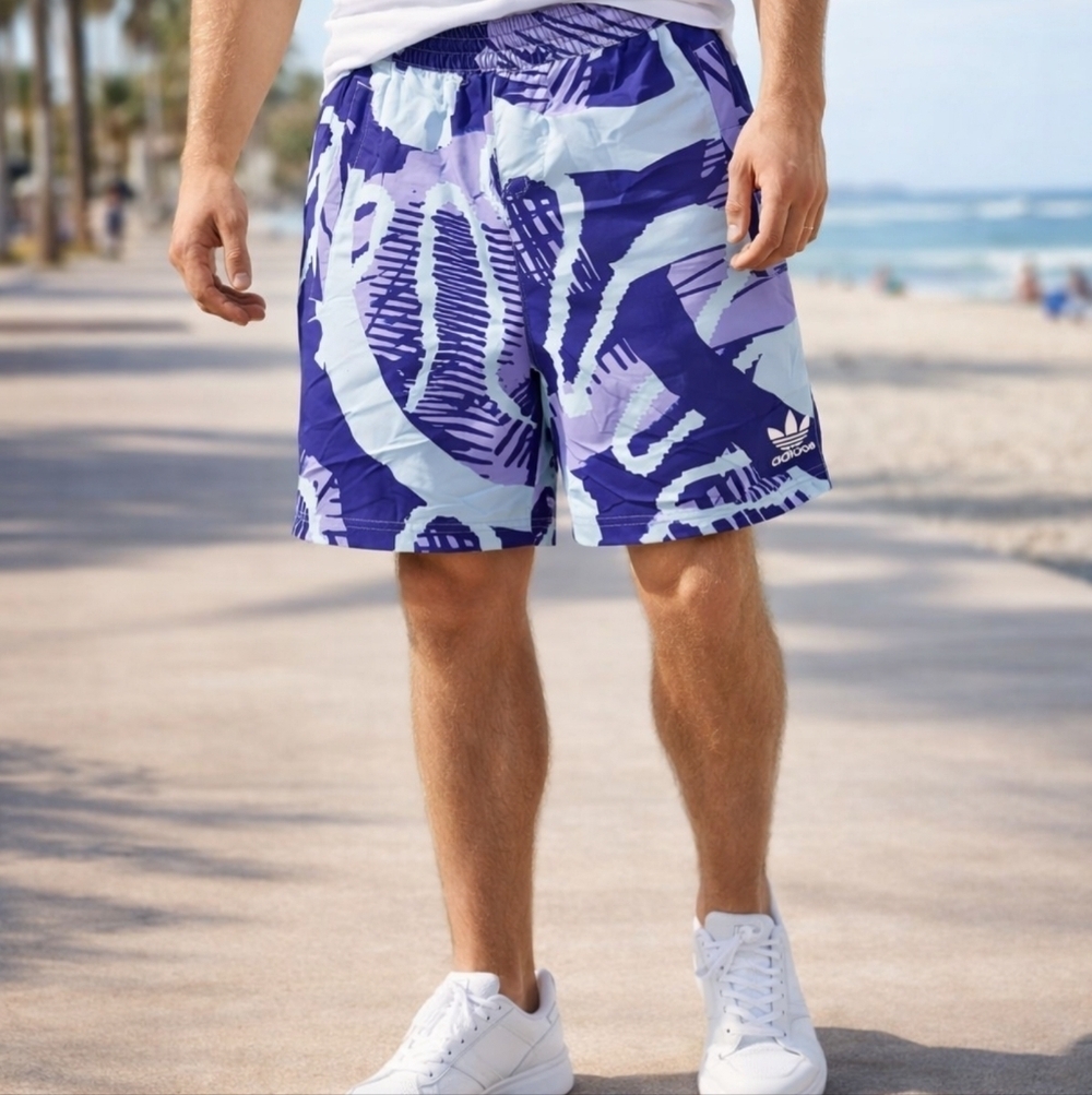 Adidas‎ Originals AOP Purple Shorts Size Small New